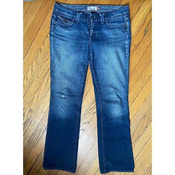 y2k Paige Pico Jeans Womens Bootcut Blue Denim Embroidered Pockets sz 28 - Picture 1 of 8